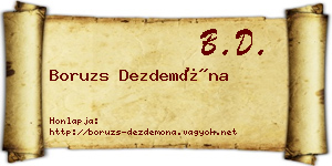 Boruzs Dezdemóna névjegykártya